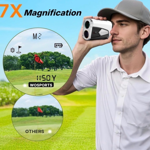 Golf Rangefinder 1500Y with Slope, 7X Zoom, Pin Lock Vibration, Magnetic - Picture 5 of 6